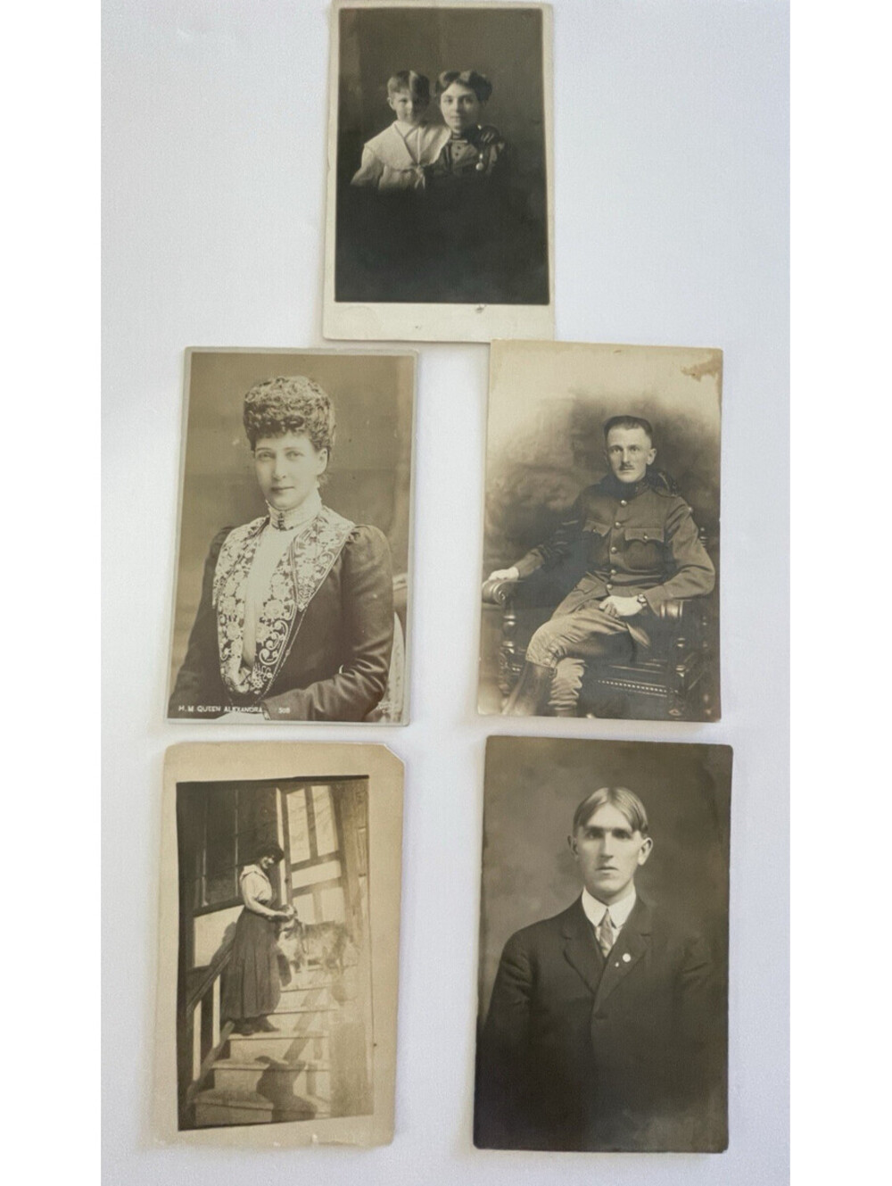 Real People Postcard Lot Of 5 Unposted Lot Of RPPC Postcards Men Women Kid